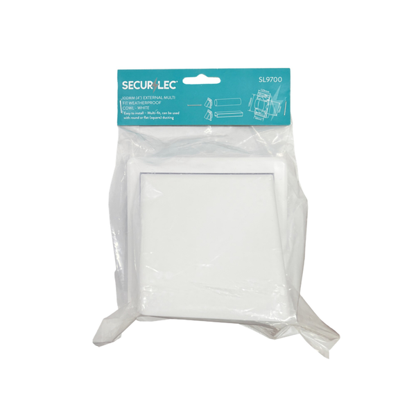 External Multi Fit Weatherproof Cowl White 100mm - 4"