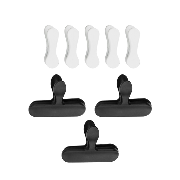Set of 8 black and white Fackelmann bag clips
