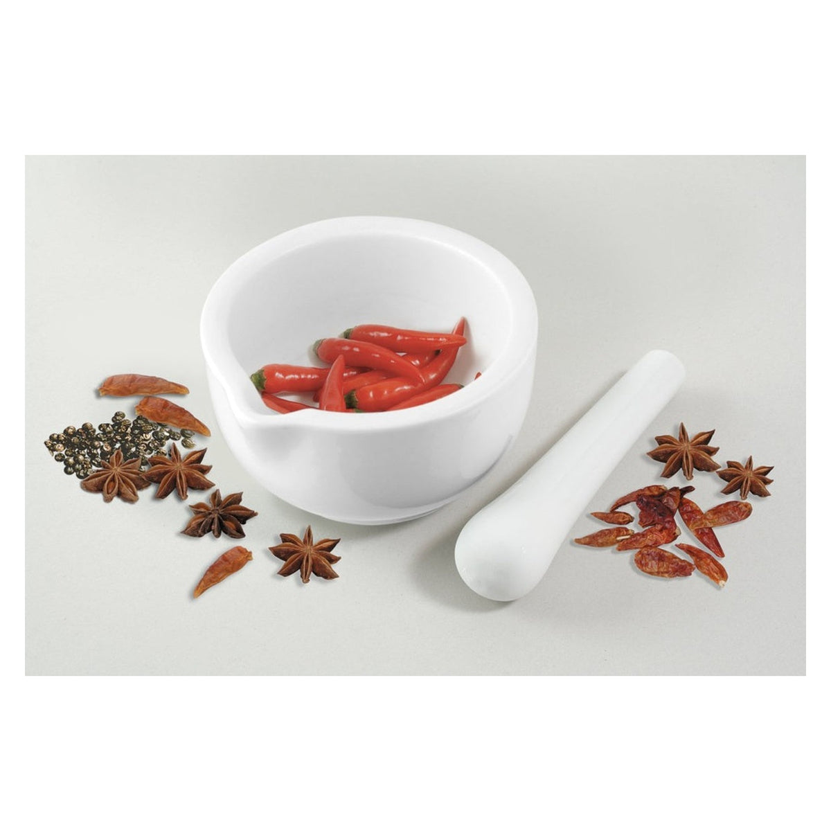 Fackelmann porcelain pestle and mortar, view 2