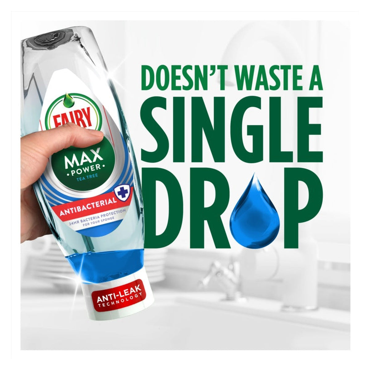 Fairy Max Power Anti-Bac Eucalyptus washing up liquid 730ml, view 5
