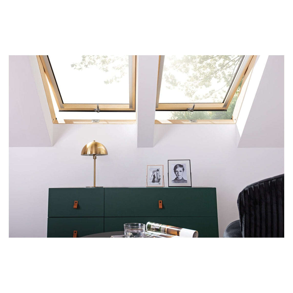Fakro pine centre pivot roof window, view 4