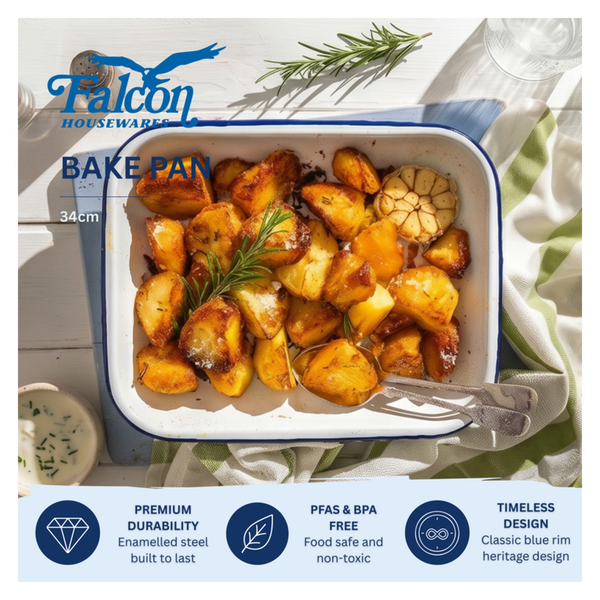 Falcon white enamel bakepan 34 x 28cm