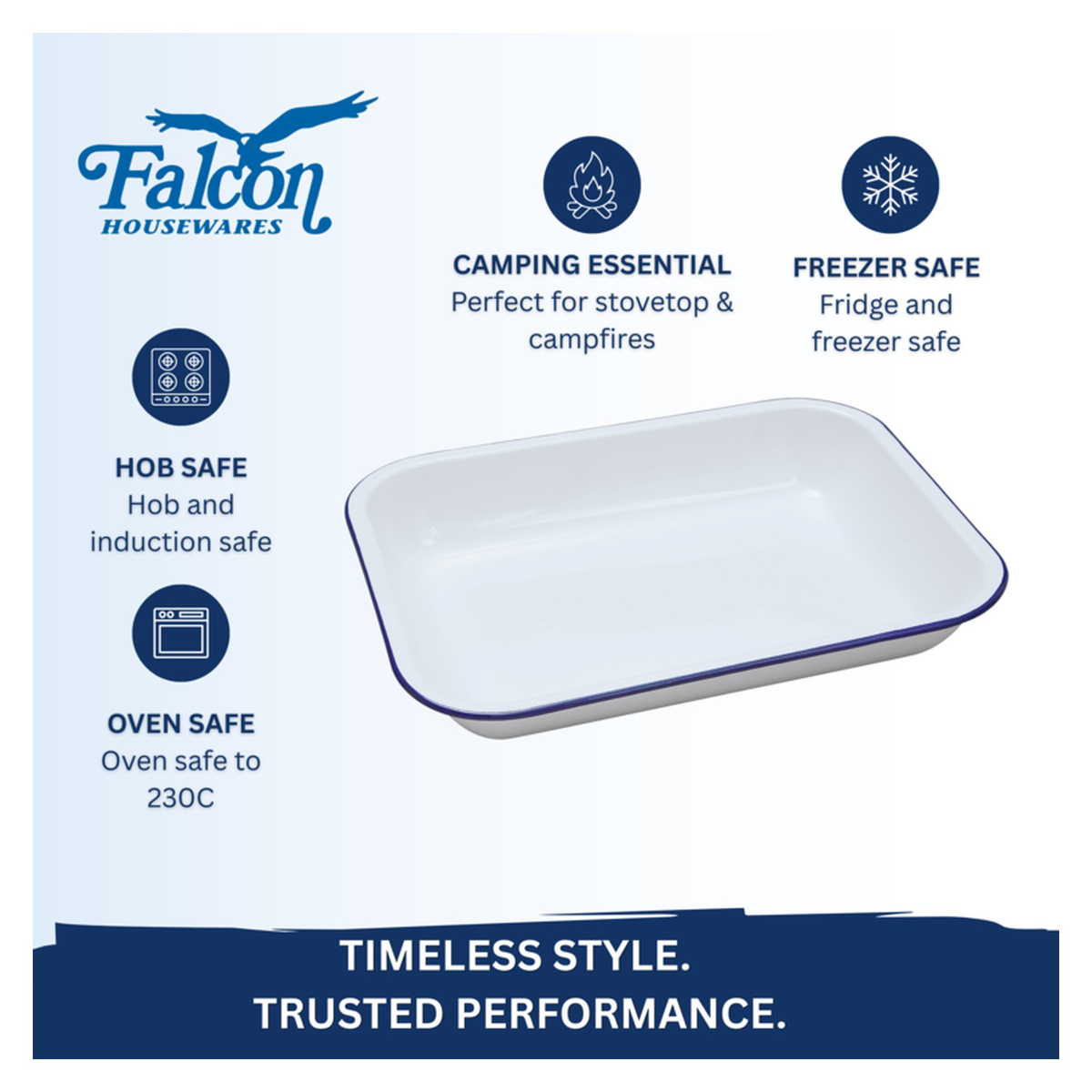 Falcon white enamel bakepan 34 x 28cm, view 3