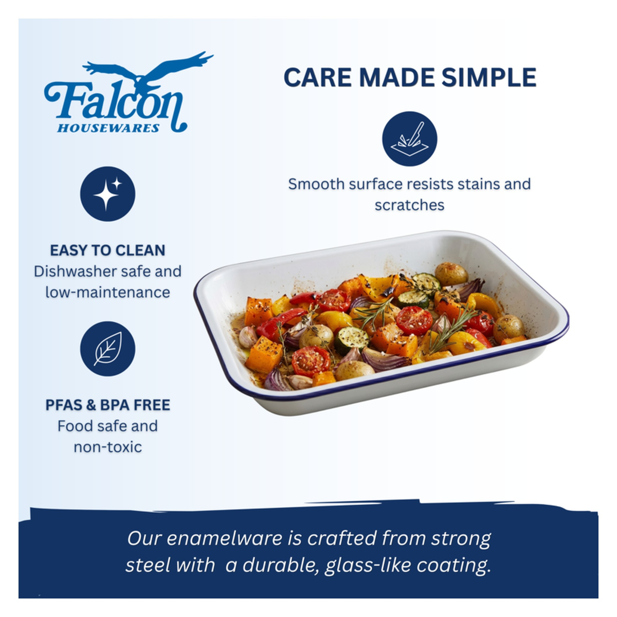 Falcon white enamel bakepan 34 x 28cm, view 6