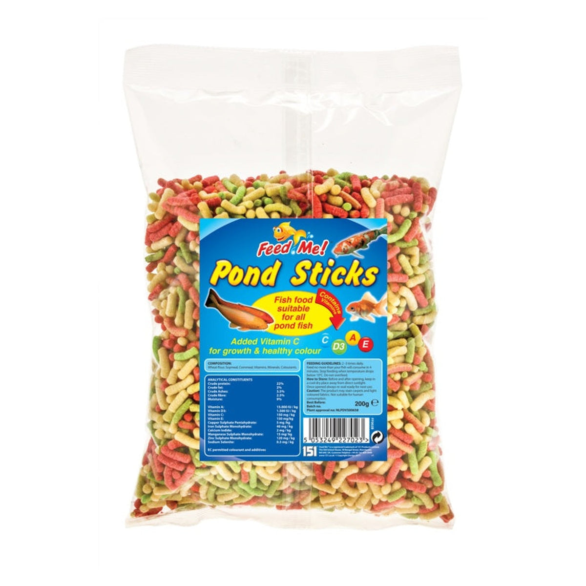 Feed Me pond sticks fish food, 200g pack
