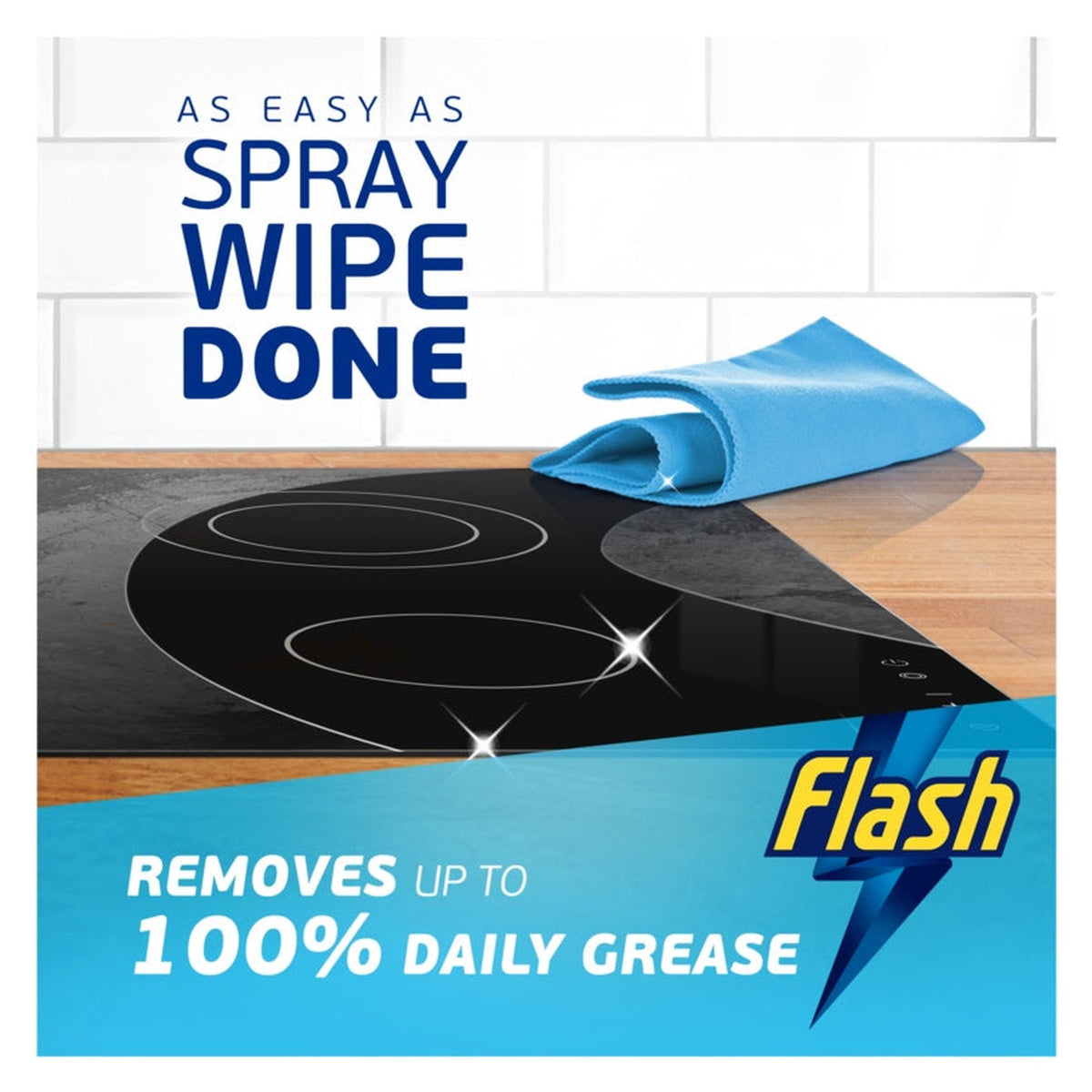 Flash Spray Wipe Done Kitchen Crisp Lemon 800ml bottle, view 2