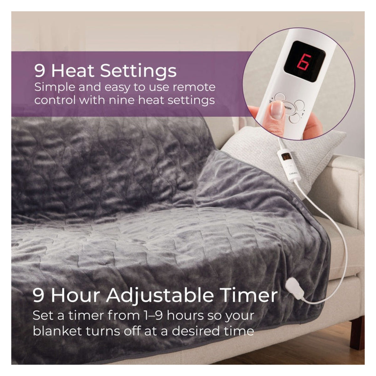 Fleece Luxury Electric Heated Throw, view 4