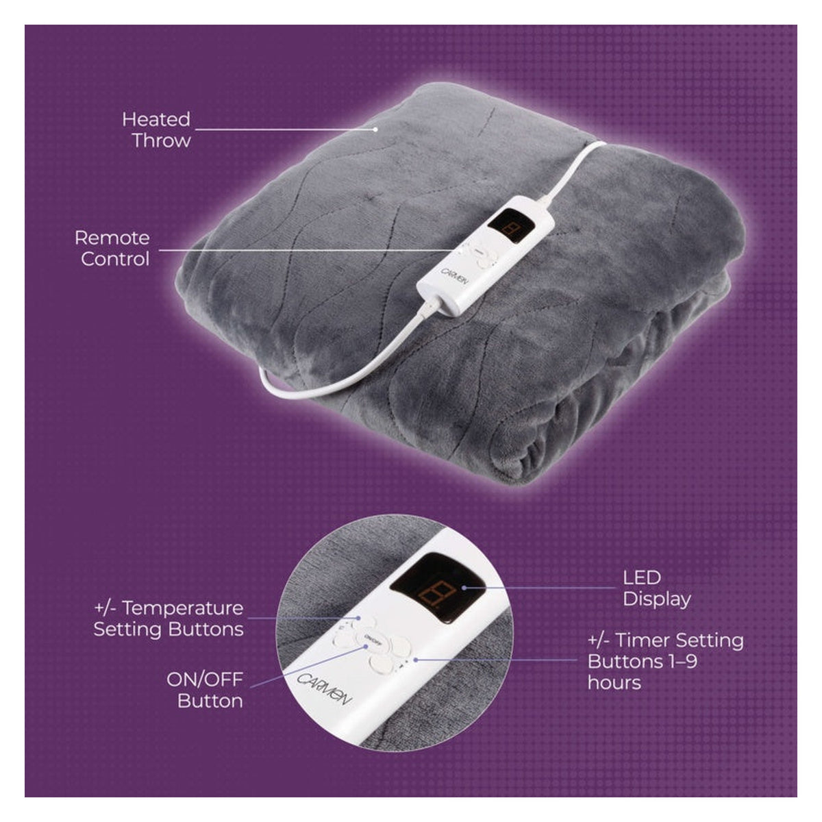Fleece Luxury Electric Heated Throw, view 5