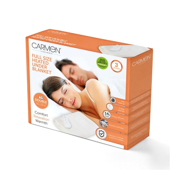 Full Size White Heated Blanket - Double