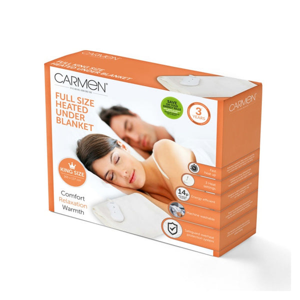 Full Size White Heated Blanket - King Size