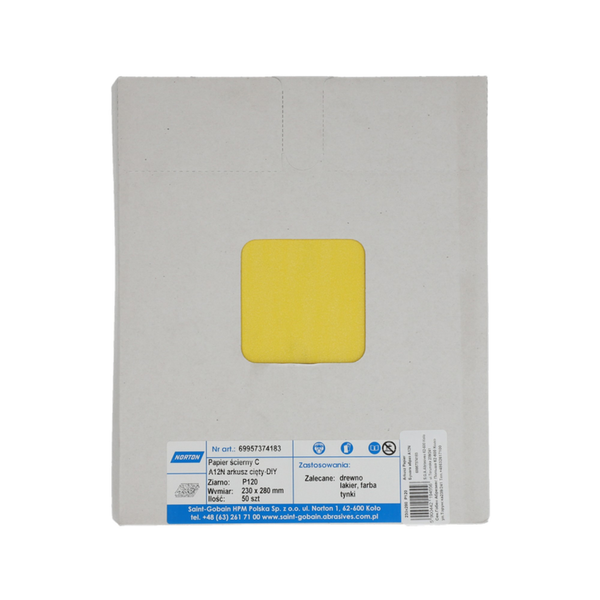 General Purpose Sandpaper Sheets P120 - 280x230mm
