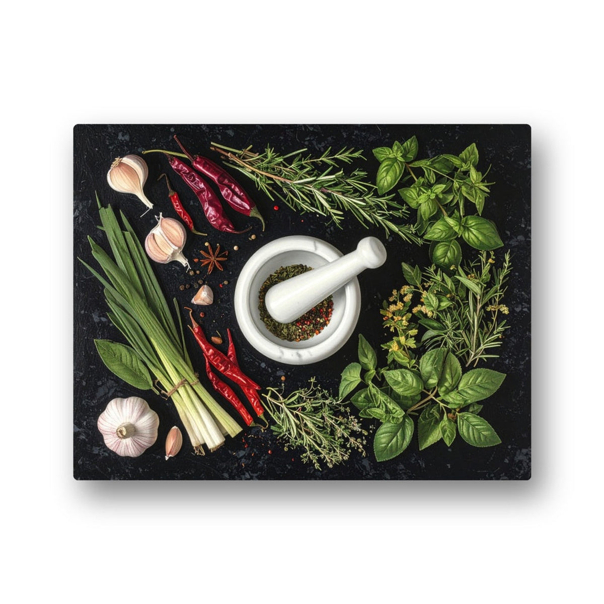 Glass Worktop Saver 28 x 38cm - Herbs & Spices