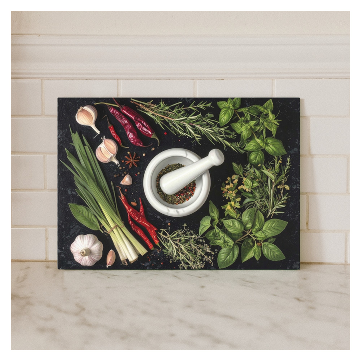 Glass Worktop Saver 28 x 38cm - Herbs & Spices, view 2