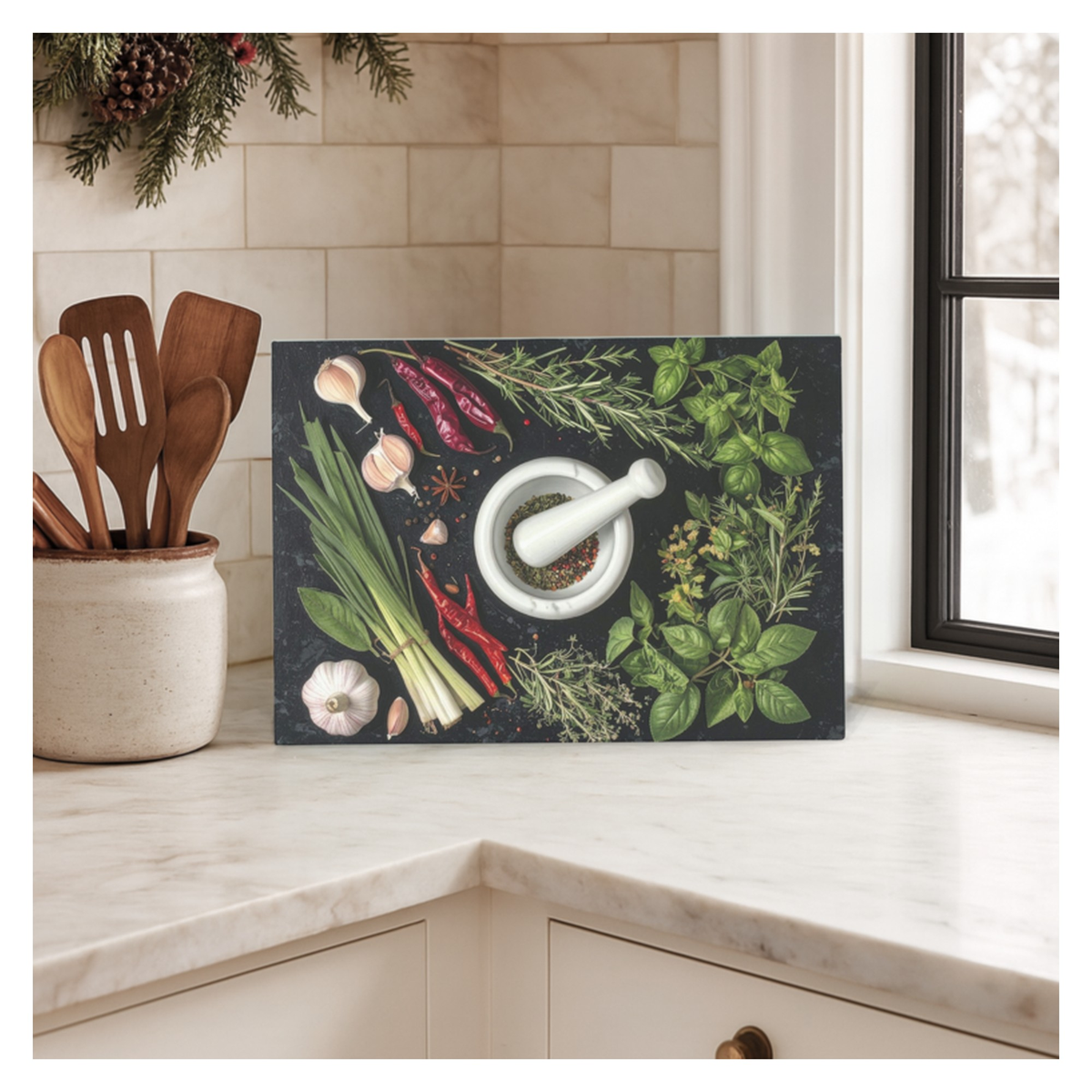 Glass Worktop Saver 28 x 38cm - Herbs & Spices, view 3