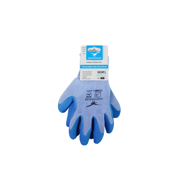 Glenwear heavyweight latex grip gloves size 9