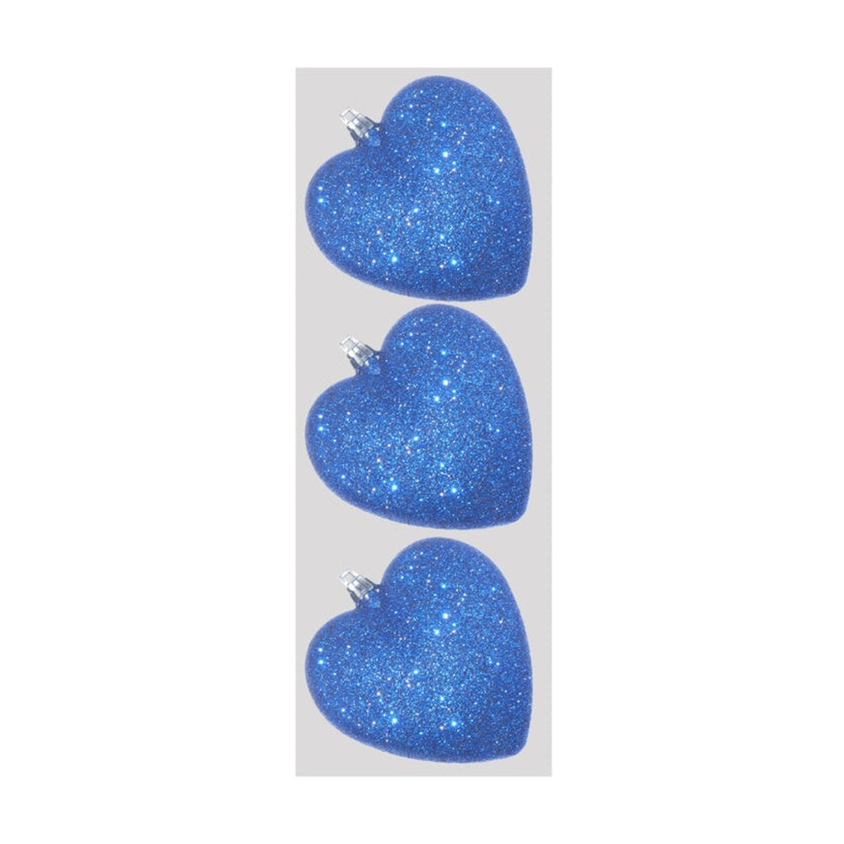 Glitter Hearts x 3 - 9cm Navy