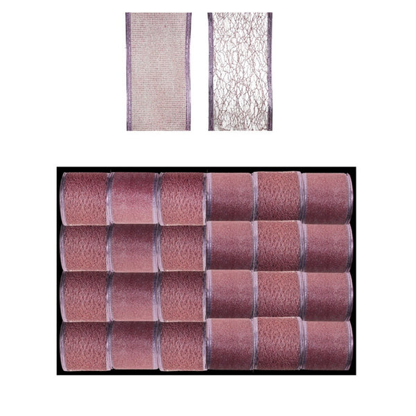Glitter Wire Ribbon - 2.7m Blush