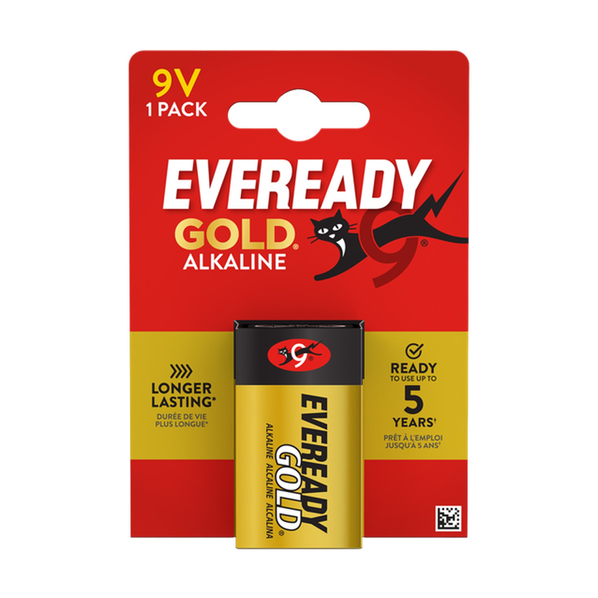 Gold 9V Battery - Card of 1