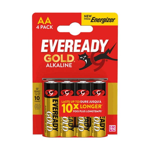 Gold AA Batteries - Card of 4