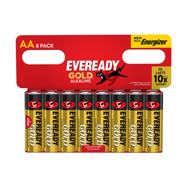 Gold AA Batteries - Card of 8