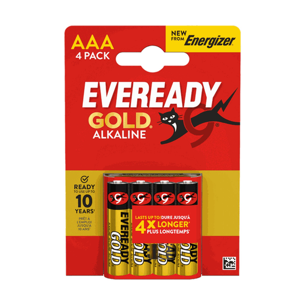 Gold AAA Batteries - Card of 4