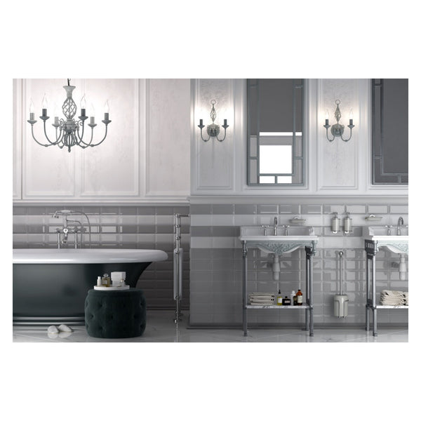 Golden Tile grey bevel metro wall tile 200 x 100mm