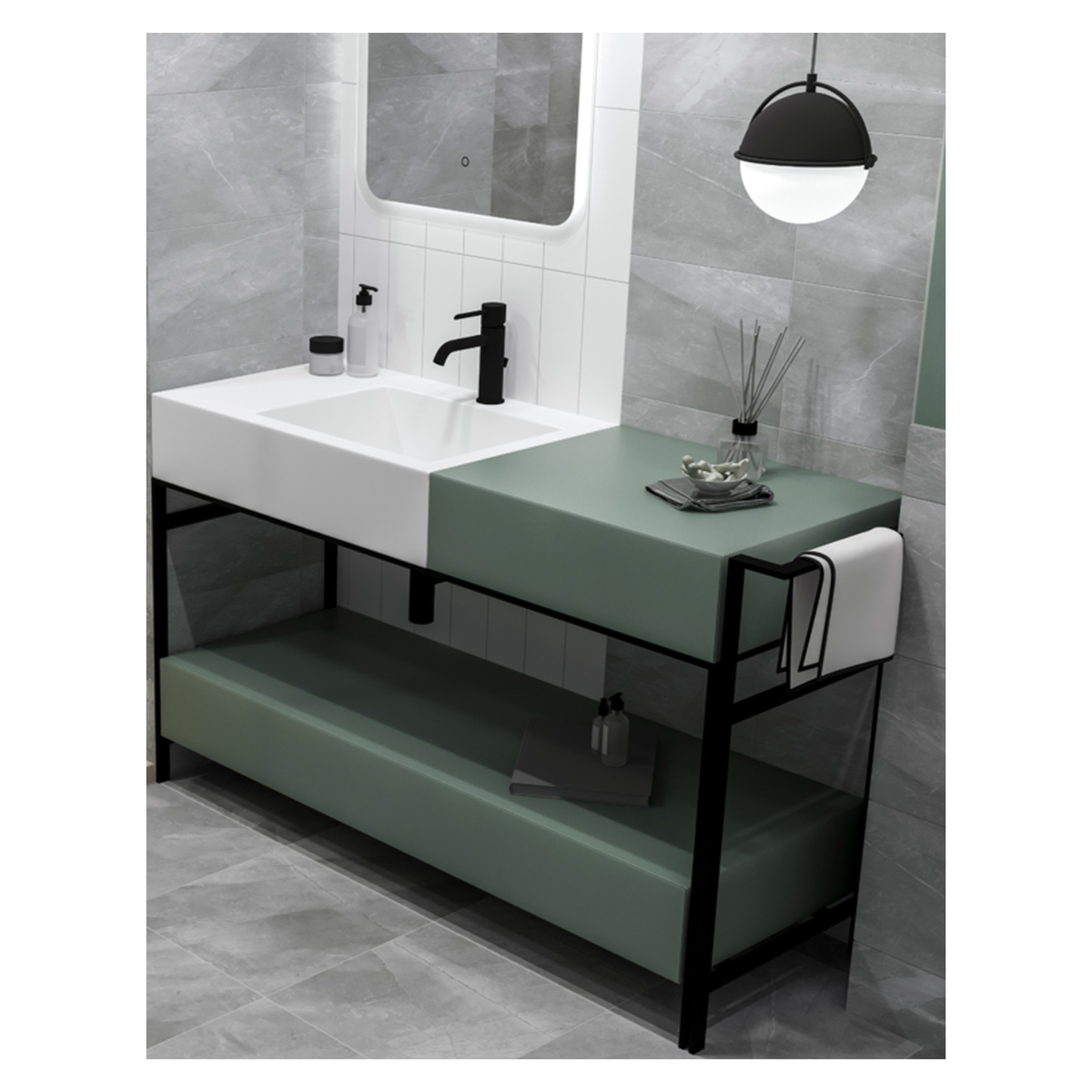 Golden Tile Stone Story grey satin wall tile, 250 x 400mm