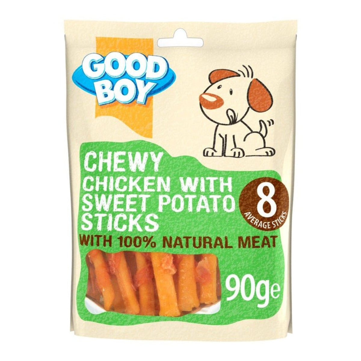 Good Boy Chewy Chicken with Sweet Potato Sticks dog treats