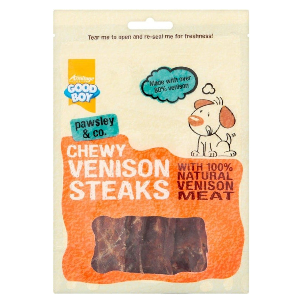 Good Boy chewy venison steaks dog treats