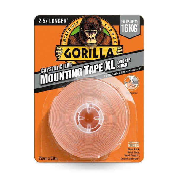 Gorilla Clear Mounting Tape XL 25mm x 3.8m