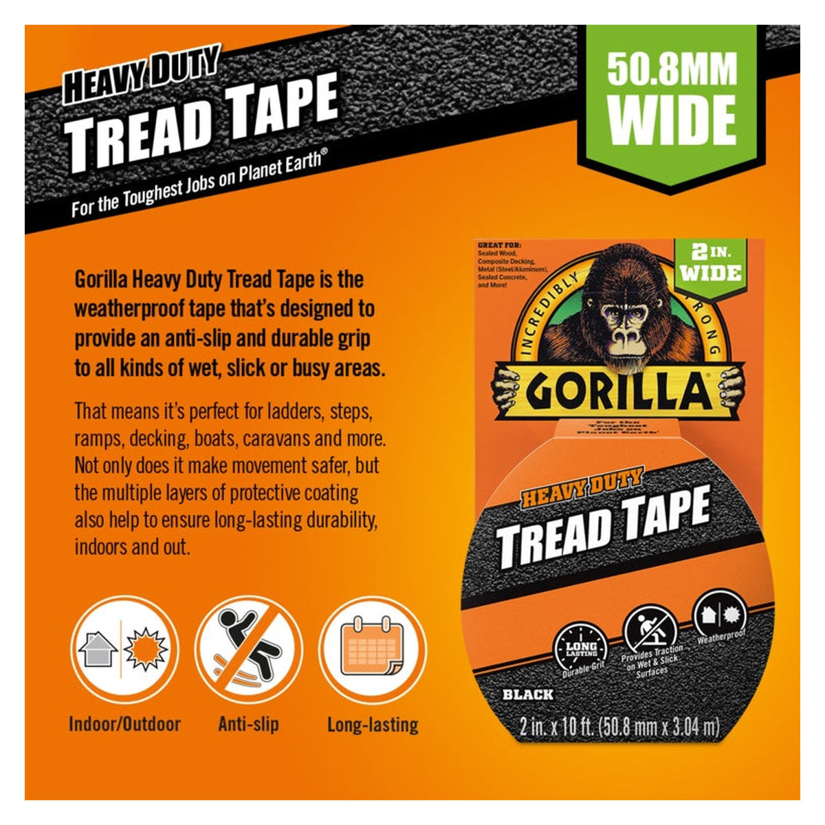 Gorilla Heavy Duty Tread Tape, 3m, view 2