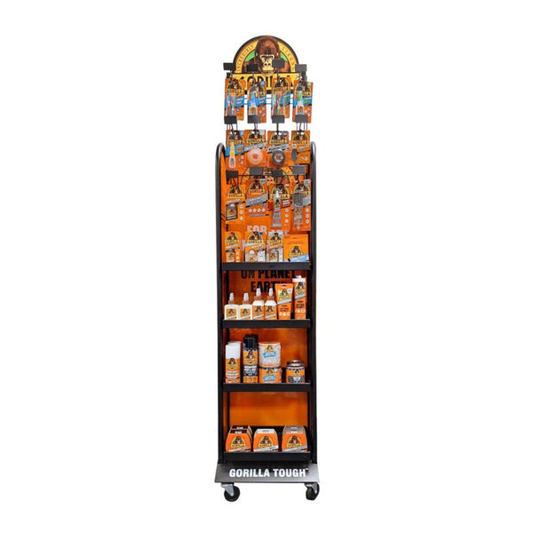 Gorilla Island display stand of adhesives and tapes