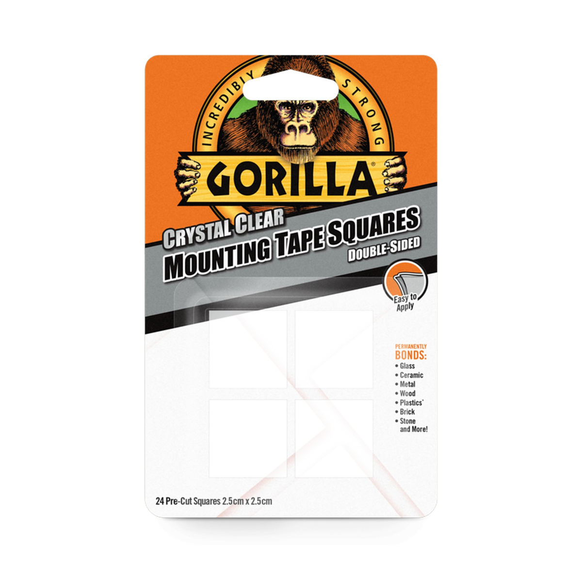 Gorilla clear mounting tape squares