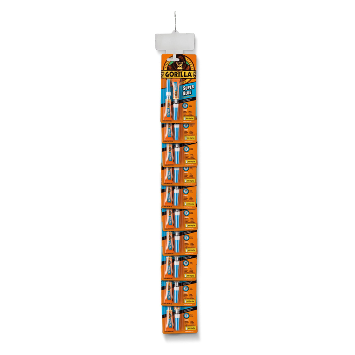 Gorilla Super Glue 2 x 3g ten piece clip strip