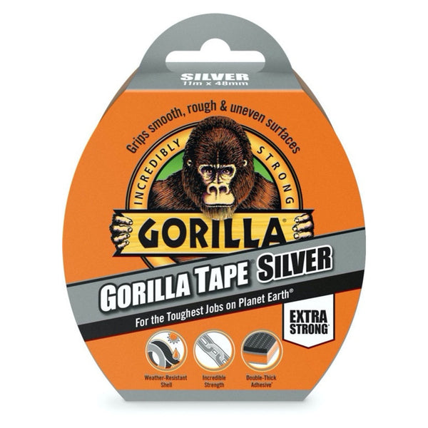 Gorilla Tape silver roll, 48mm x 11m