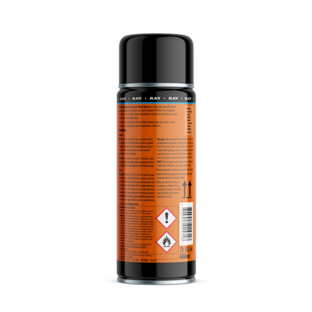 Gorilla waterproof coat and seal spray 450ml black, view 2