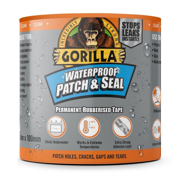 Gorilla Waterproof Patch & Seal Clear Tape, 2.4m