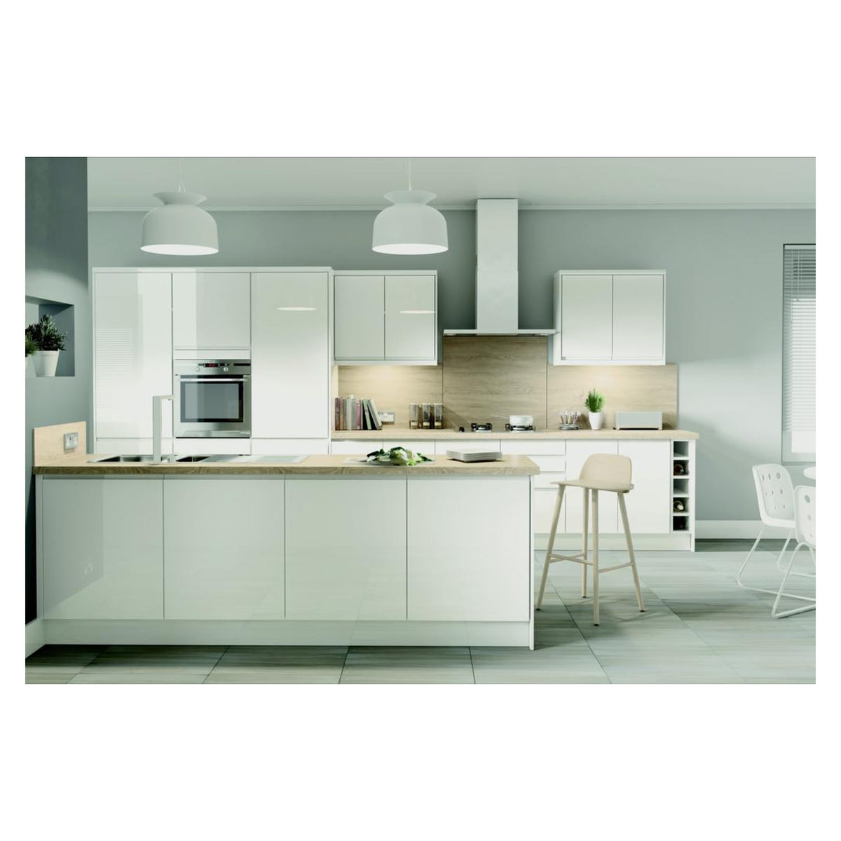 Gower Rapide+ Capri White larder door 1244 x 300mm, view 3