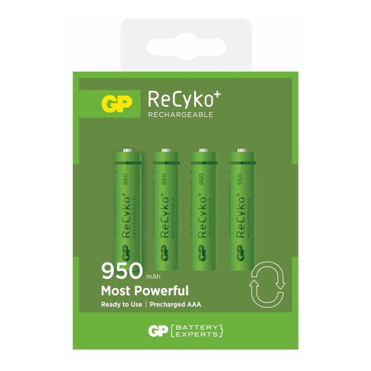 GP ReCyko AAA 950mAh rechargeable batteries pack of 4