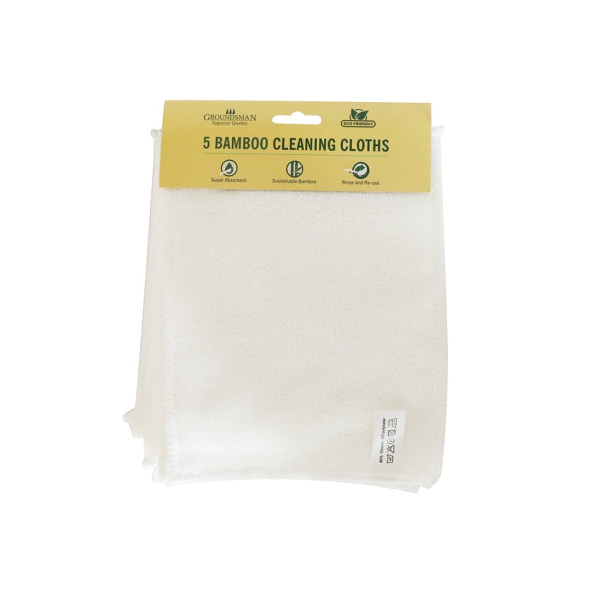 Groundsman bamboo cleaning cloths, pack of 5