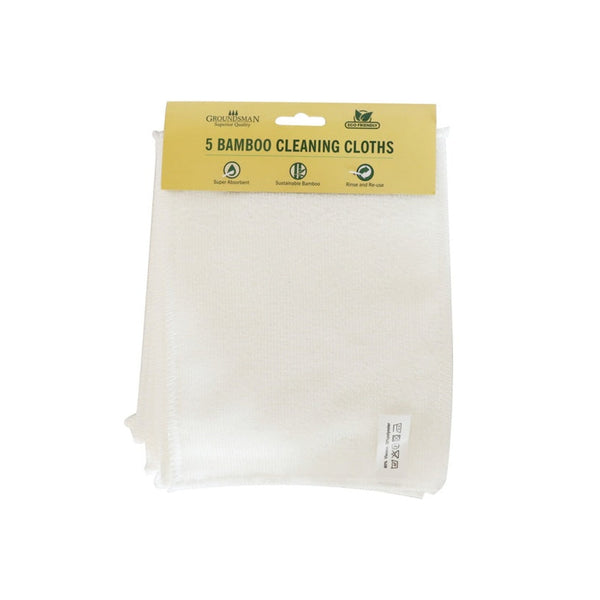 Groundsman bamboo cleaning cloths, pack of 5