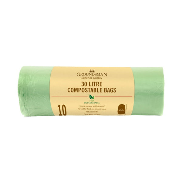 Groundsman compostable 30L bags roll of 10