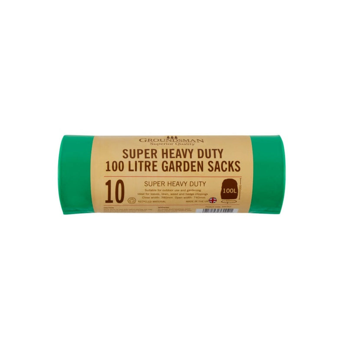 Groundsman super heavy duty 100L garden sacks roll of 10