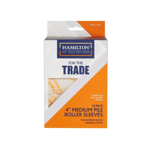 Pack of 10 Hamilton For The Trade 4 inch medium pile roller sleeves