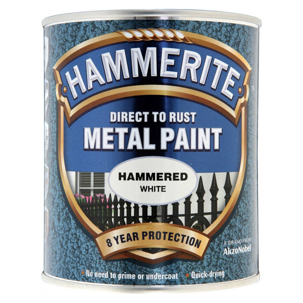 Hammerite Direct to Rust hammered white metal paint 750ml