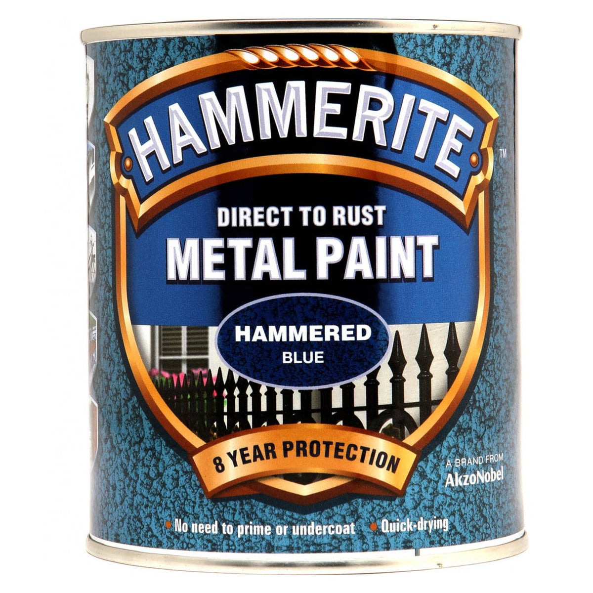 Hammerite hammered blue direct to rust metal paint 750ml