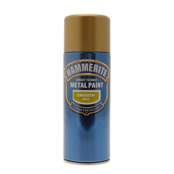 Hammerite smooth gold metal paint 400ml aerosol
