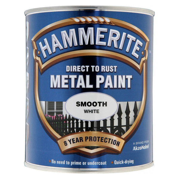 Hammerite smooth metal paint 750ml in White