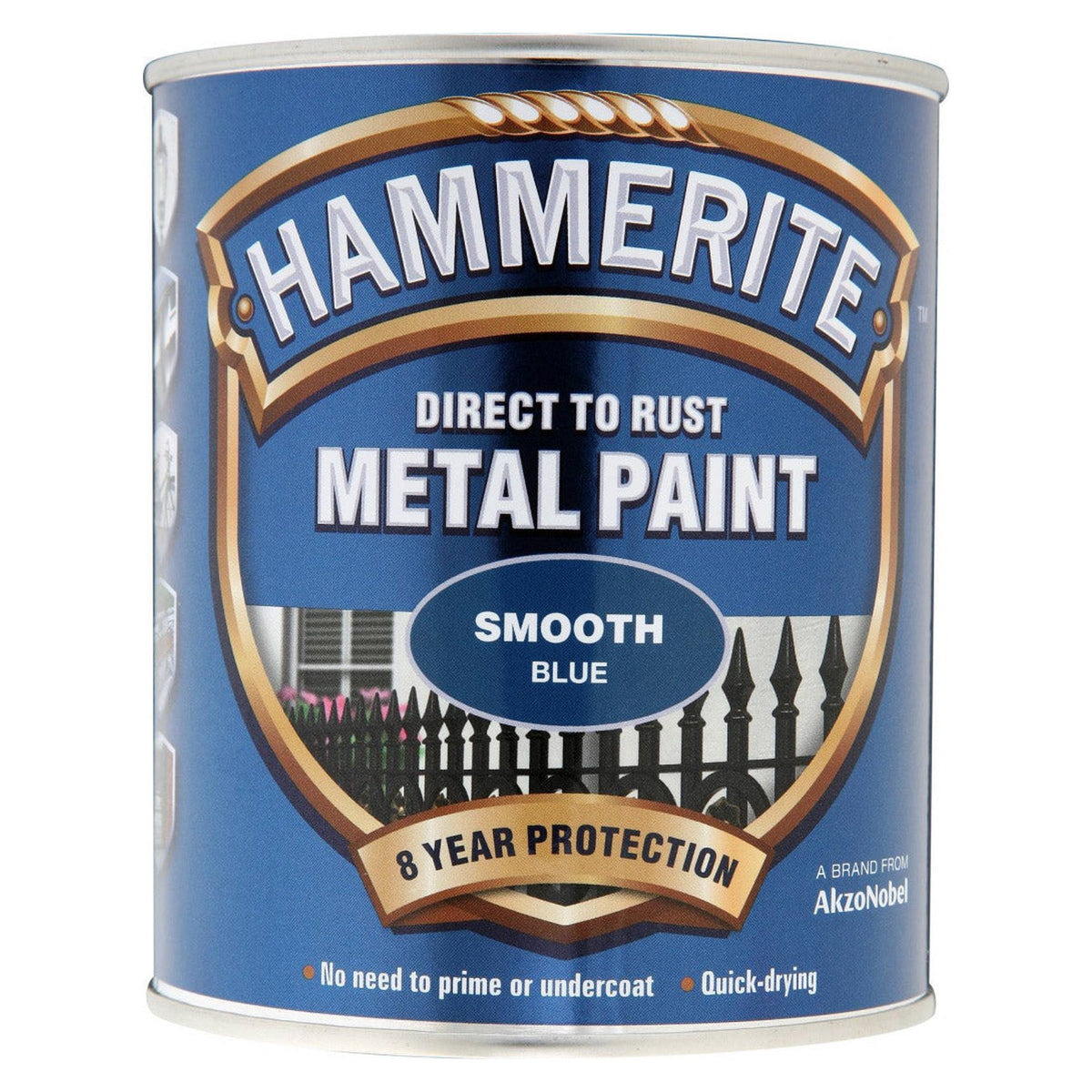 Hammerite smooth blue metal paint 750ml tin