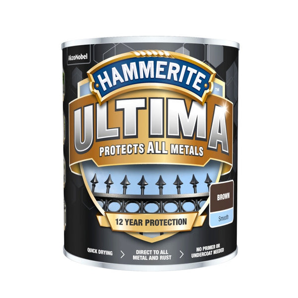 Hammerite Ultima smooth metal paint 750ml in brown